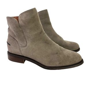 Franco Sarto Happily Women's Gray Taupe Genuine Leather Suede Ankle Boots sz 9.5